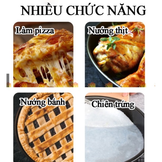 Khuôn làm bánh, khay tròn nướng thịt, pizza, trứng phủ chống dính, khay cho nồi chiên không dầu đủ size