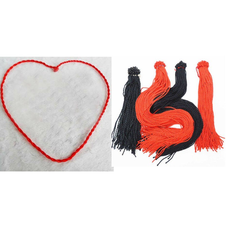 vòng cổ dây se sẵng màu đỏ /đen may mắn