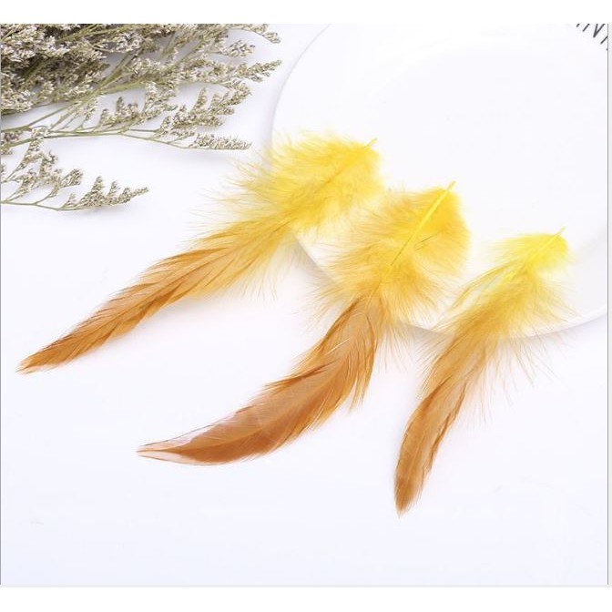 10 lông vũ đuôi nhọn 15-20cm nhiều màu