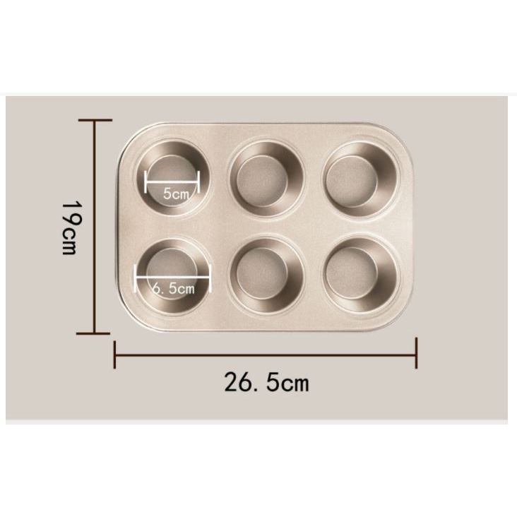 Khuôn nướng bánh Cupcake, bánh Muffin 4 ô / 6 ô /12 ô chống dính