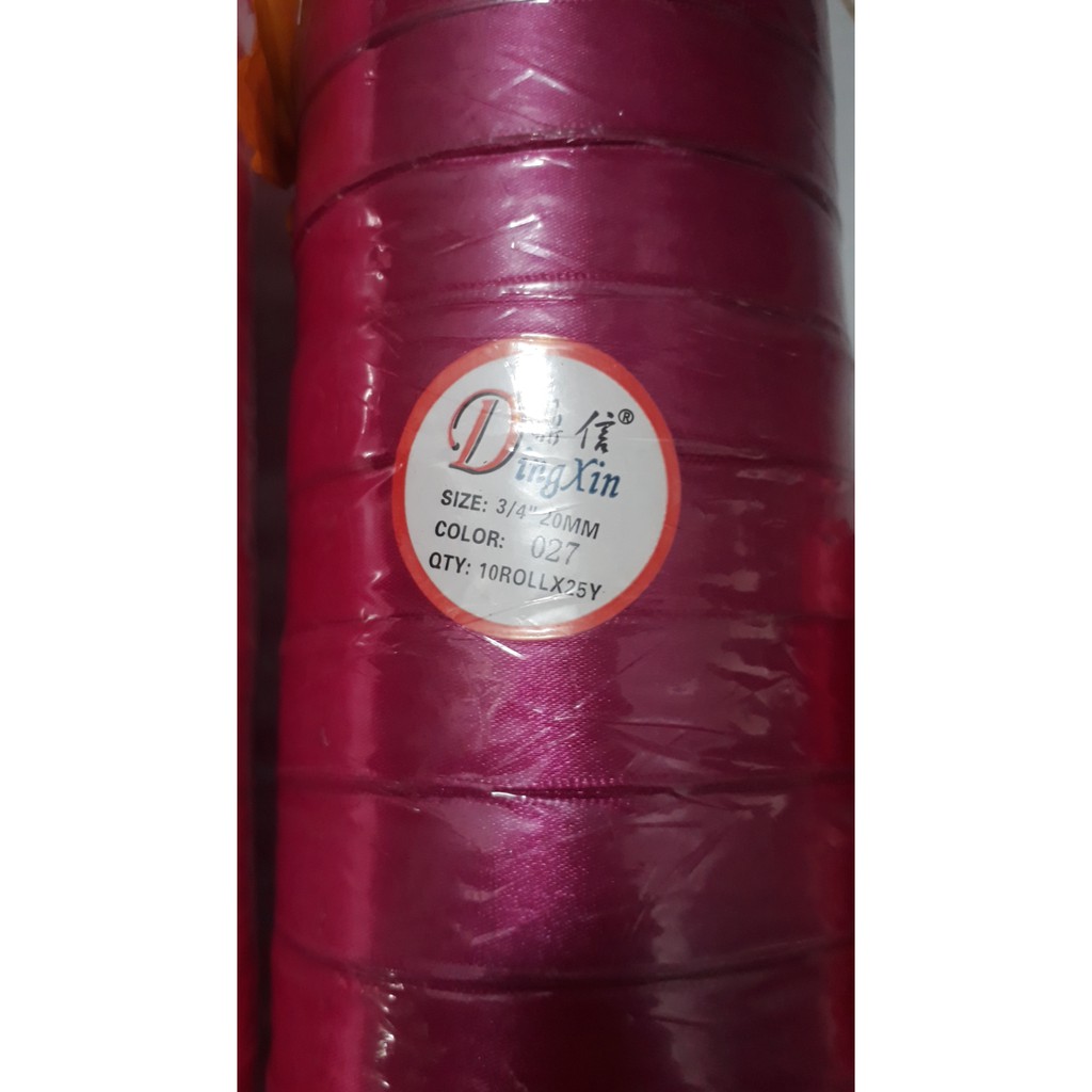 cuộn 25yds (22met) dây satin , dây ruy băng , dây lụa to bản 10-40mm