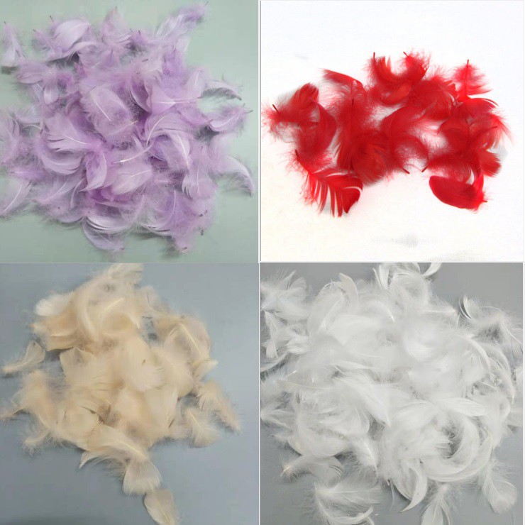 gói khoảng 100 lông vũ nhỏ 3-7cm phụ kiện chụp ảnh, trang trí handmade (khoảng 4gam)