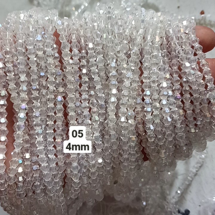 50 viên pha lê hình nón 4ly  làm trang sức, trang trí đầy màu sắc