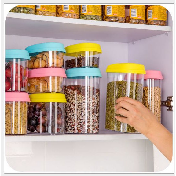 Hộp nhựa đựng thực phẩm khô tiện dụng cho nhà bếp kèm nắp bật tiên dụng