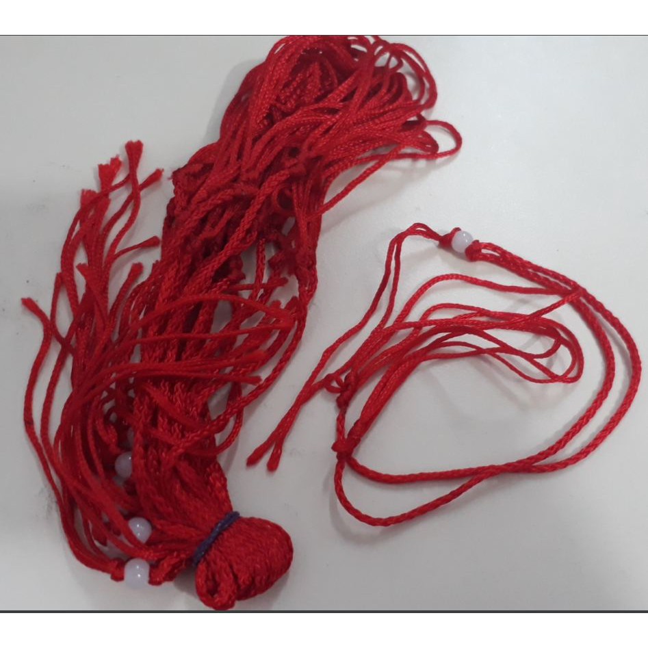 VÒNG CỔ ĐỎ 1 HẠT CHÂU TRẮNG CÓ NÚT RÚT TĂNG GIẢM