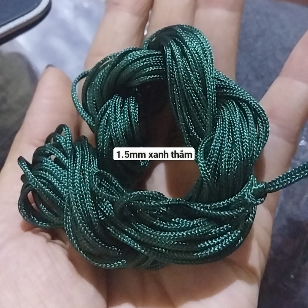 Dây dù 1.5mm có lõi nhiều màu (bó như hình 13-15m) , dây đan vòng tay, dây thắt vòng tay, vòng cổ may mắn