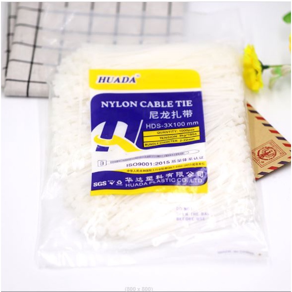 50-100 Dây rút, dây thít nhựa lạt rút nhựa đen trắng 8cm, 10cm, 12cm, 18cm, 20cm