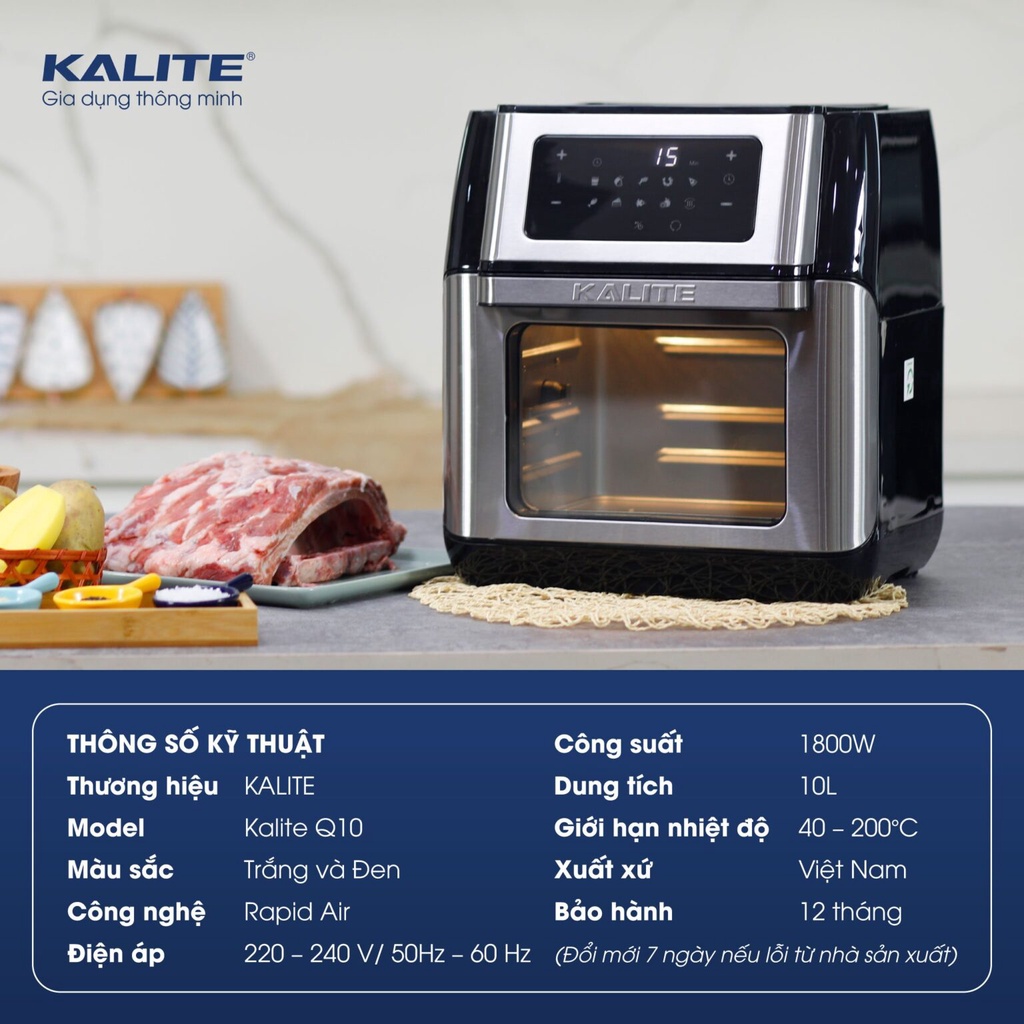 nồi chiên không dầu Kalite Q10 dung tích 10lit