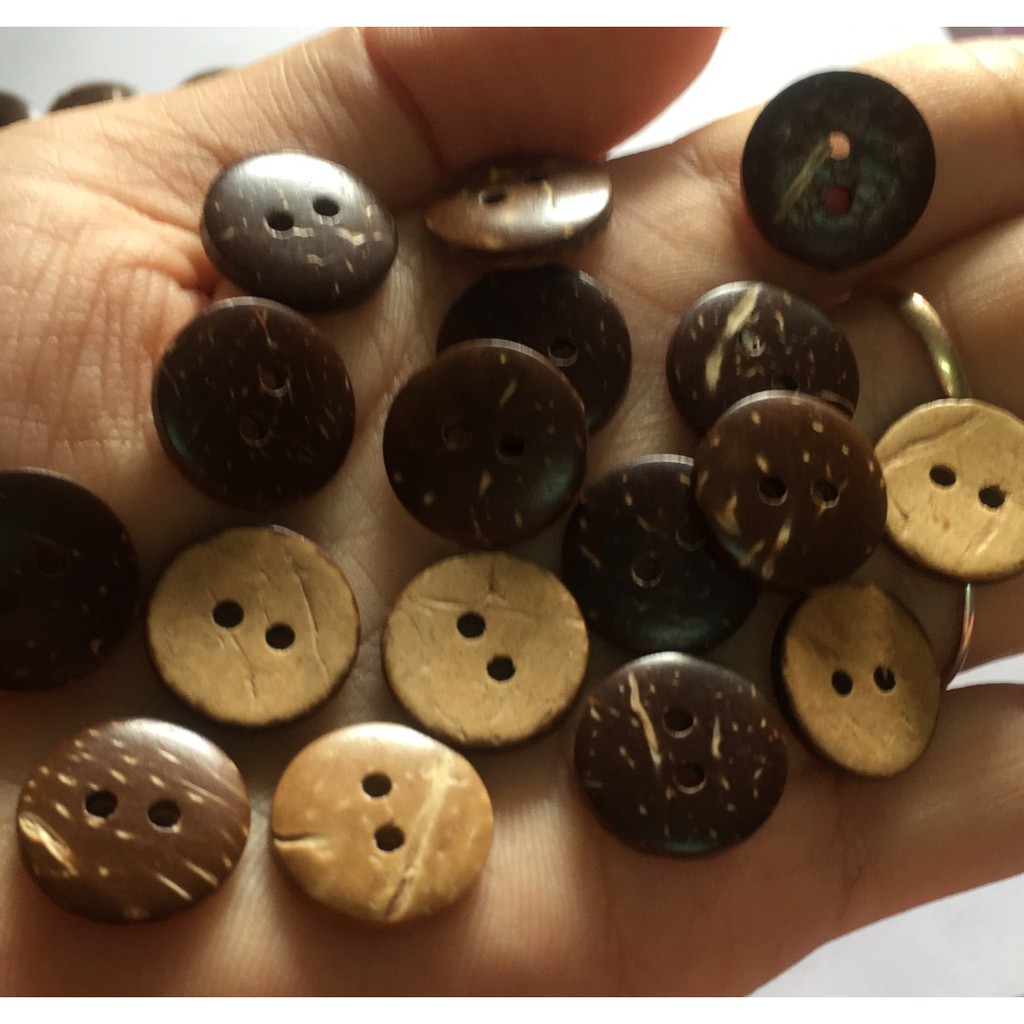 (p118-38) 10-50 nút gỗ dừa size 12.5/15/18mm