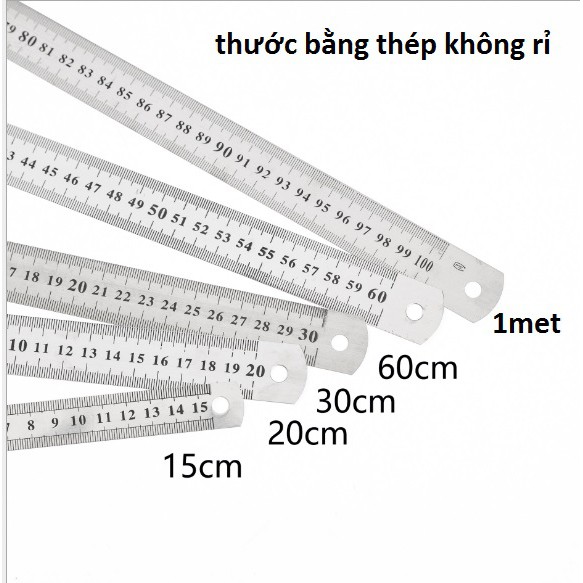 Thước đo, thước Kẻ thép không rỉ nhiều size