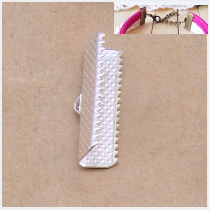 10 Kẹp đầu dây răng cưa, kẹp răng cưa, kẹp làm vòng tay, khóa vòng tay handmade