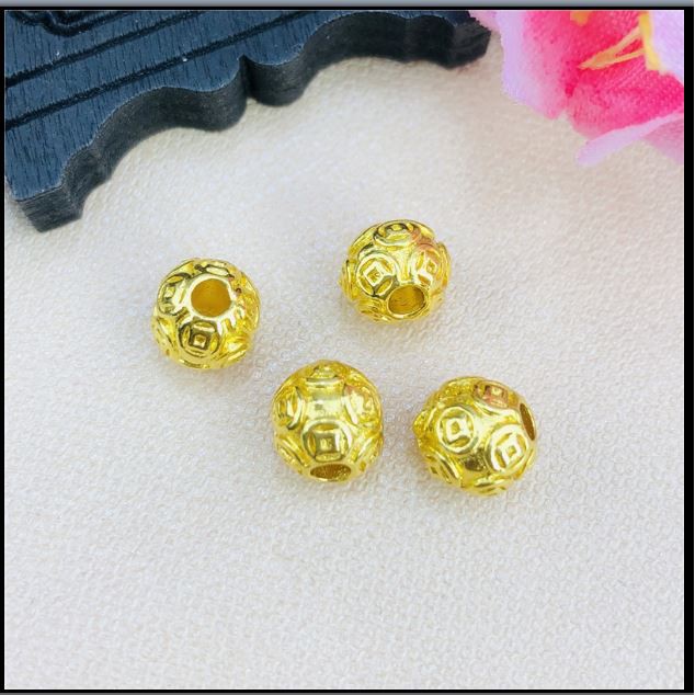 5 viên charm khắc hình đồng xu size 7,5mm mix xỏ vòng (p160-5) làm trang sức vòng cổ,vòng tay