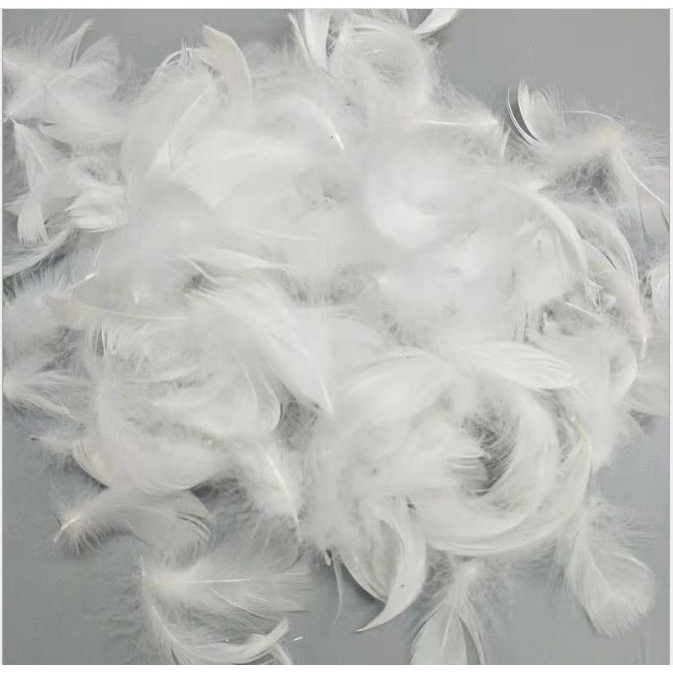 gói khoảng 100 lông vũ nhỏ 3-7cm phụ kiện chụp ảnh, trang trí handmade (khoảng 4gam)