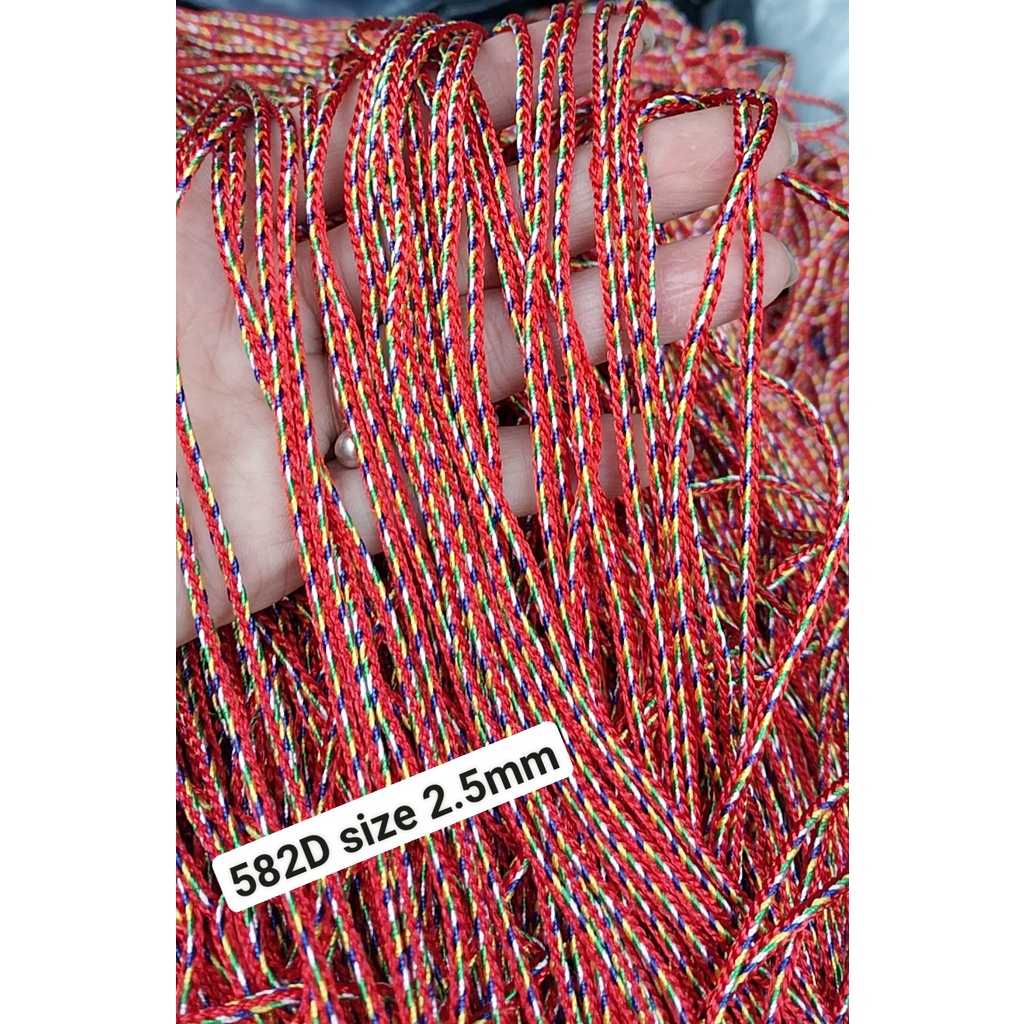 (bán ký) 100gam-500gam dây ngũ sắc size 2,5mm- 3.2mm mã 582/582d , dây đan vòng tay, vòng cổ may mắn
