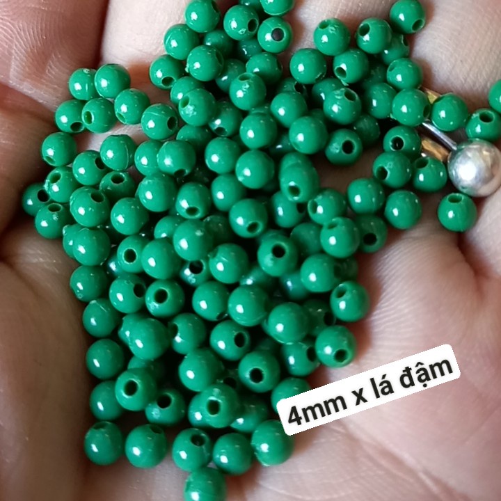 25gam hạt nhựa tròn bóng nhiều màu size 4mm