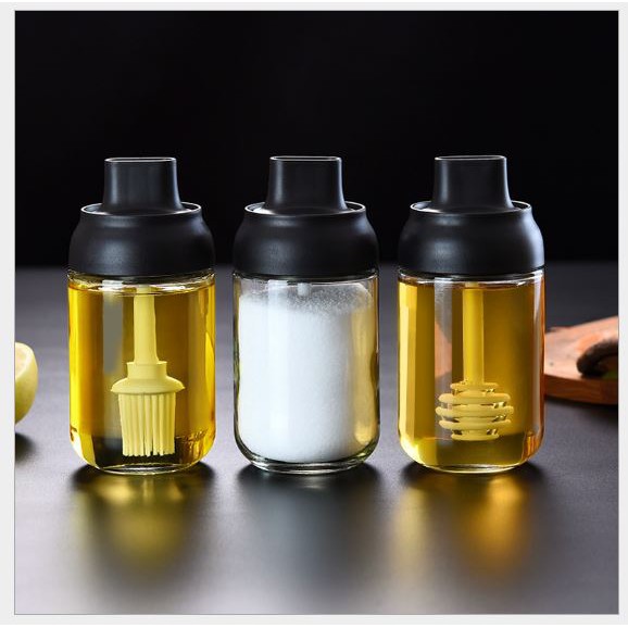Hũ Đựng Gia Vị, Hũ Thủy Tinh Đựng Gia Vị, Lọ Đựng Gia Vị, Dầu Ăn, Mật Ong 250ml 280ml Chống Nước, Ẩm Mốc, Côn Trùng