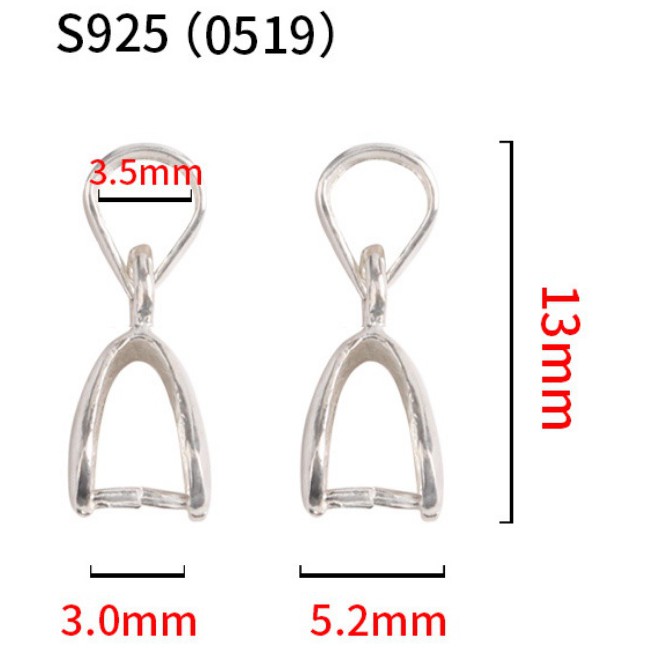 kẹp mặt dây chuyền bạc 925