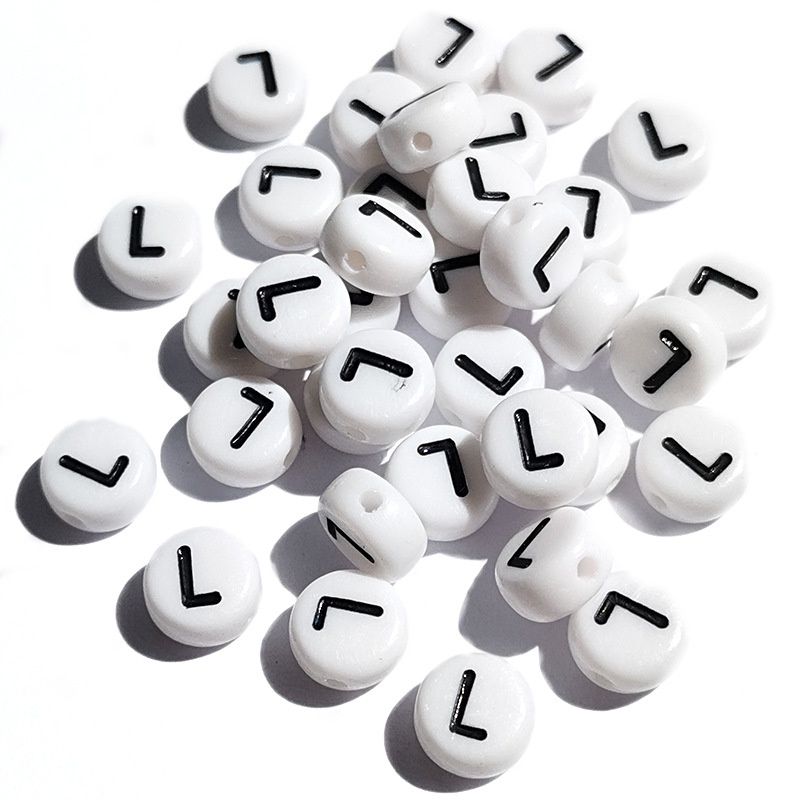 (chọn chữ) 10 hạt chữ cái, chữ số, phép tính 4x7mm nền trắng chữ đen