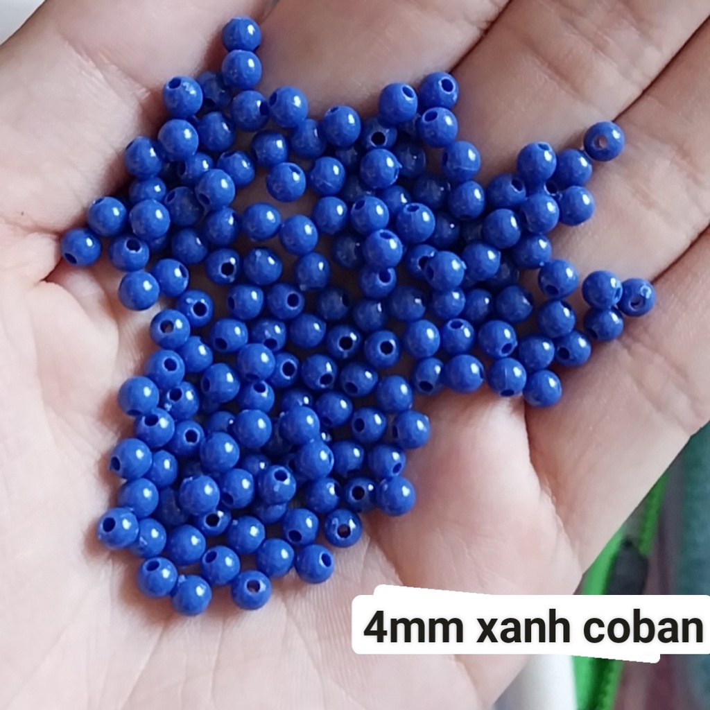 25gam hạt nhựa tròn bóng nhiều màu size 4mm