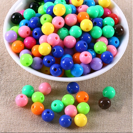 100gam hạt nhựa tròn nhiều màu pastel 4mm- 6mm 8mm 10mm 12mm 14mm 16mm 18mm 20mm