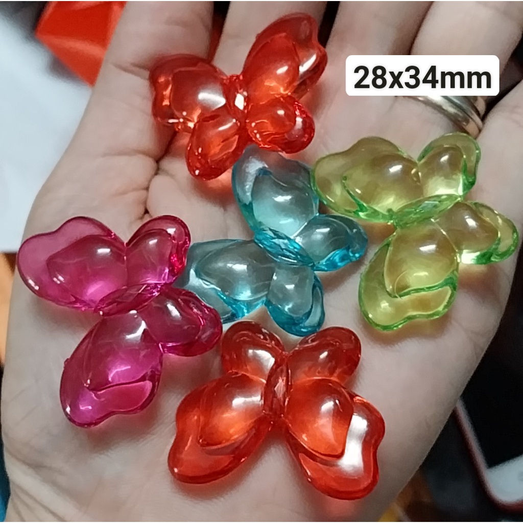 100-500gam hạt nhựa con bươm dùng trang trí vòng hạt, cột tóc,làm đồ chơi, trang trí thủ công handmade...