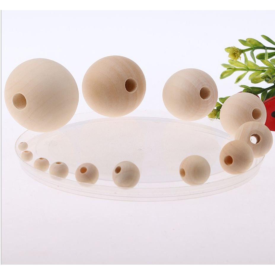 combo 150gam hạt gỗ màu kem đầy đủ size từ 4/6/8/10-12/14/16/18/20/25/30/35mm