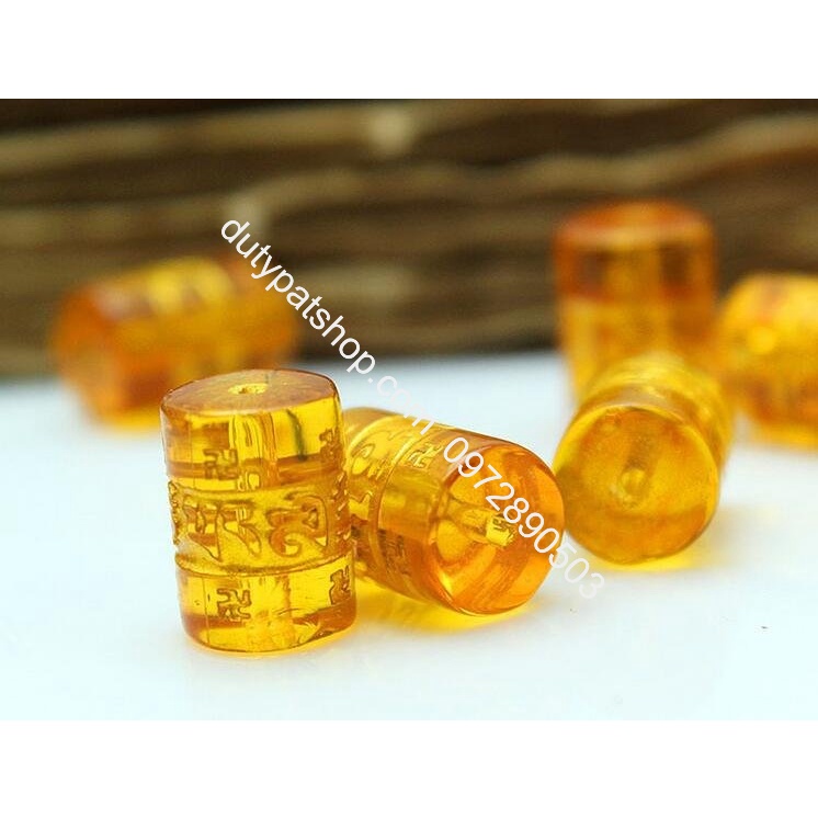 (Giá sĩ) 25-100viên (1dây) lu thống 8x12mm, 10x14mm, 12x16mm, đá tròn 6-8-10 in chú đại bi nhiều màu làm vòng phong thủy