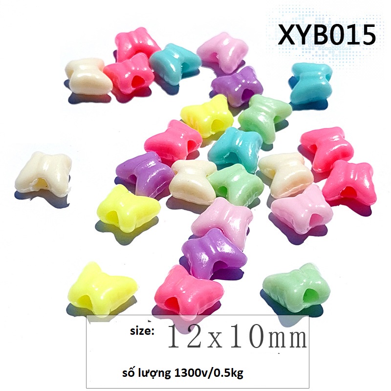 100-500gam hạt nhựa con bươm dùng trang trí vòng hạt, cột tóc,làm đồ chơi, trang trí thủ công handmade...