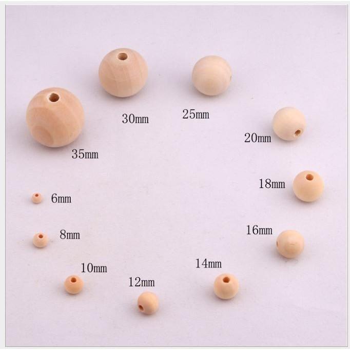 combo 150gam hạt gỗ màu kem đầy đủ size từ 4/6/8/10-12/14/16/18/20/25/30/35mm