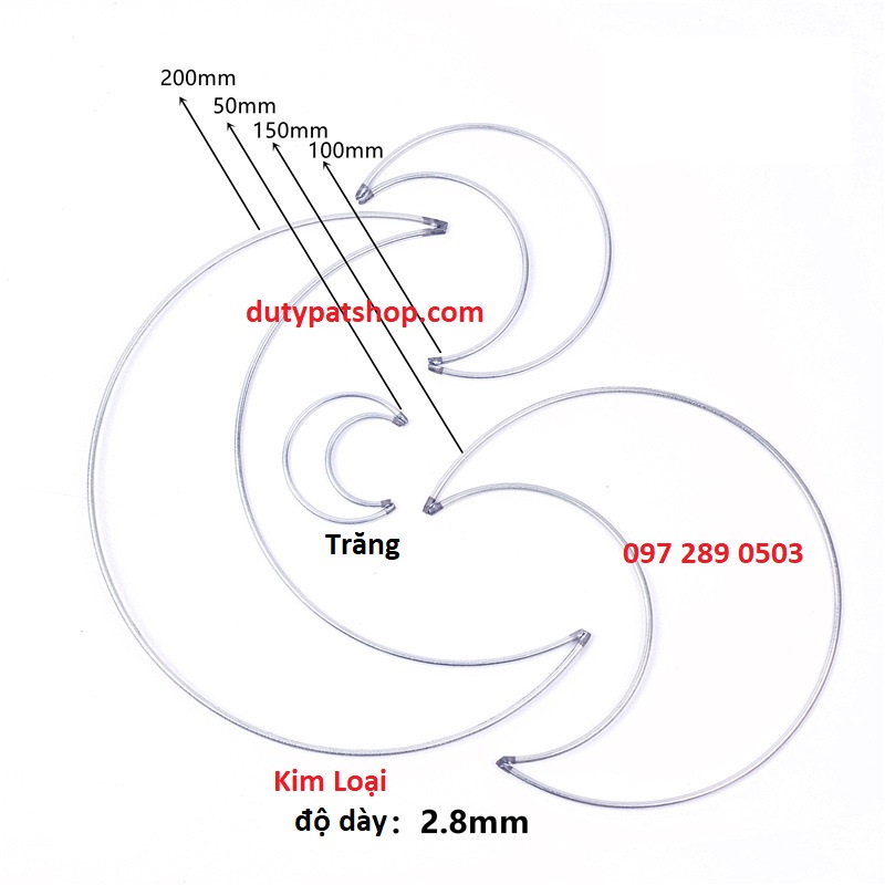 Vòng tròn, trái tim, ngôi sao từ 25-35cm làm dreamcatcher đủ loại (size đại)
