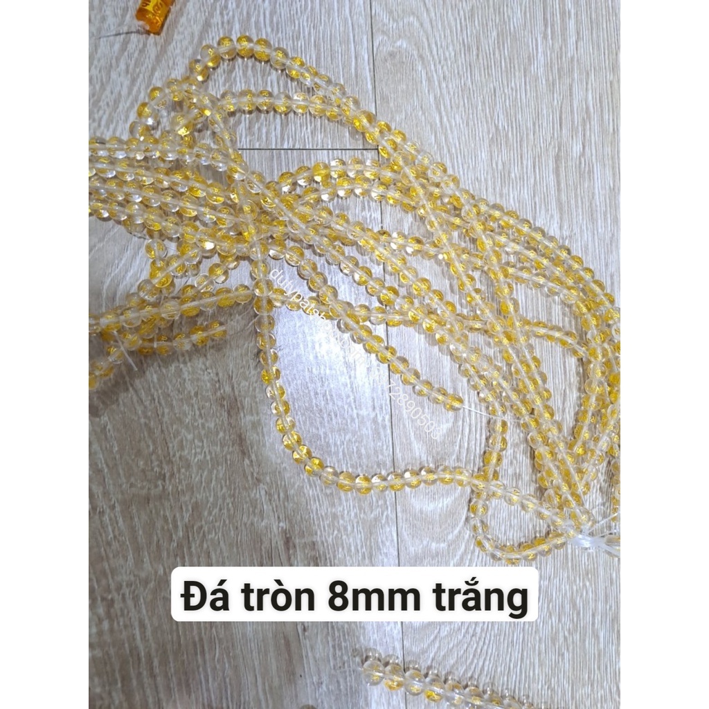 (Giá sĩ) 25-100viên (1dây) lu thống 8x12mm, 10x14mm, 12x16mm, đá tròn 6-8-10 in chú đại bi nhiều màu làm vòng phong thủy