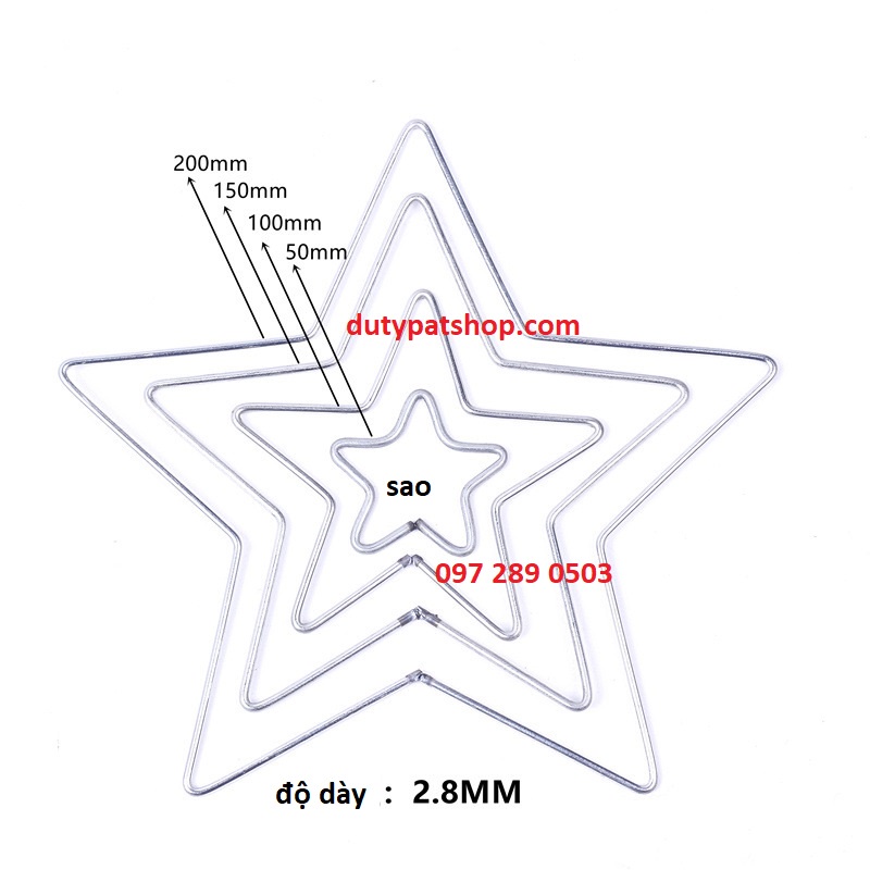 Vòng tròn, trái tim, ngôi sao từ 25-35cm làm dreamcatcher đủ loại (size đại)