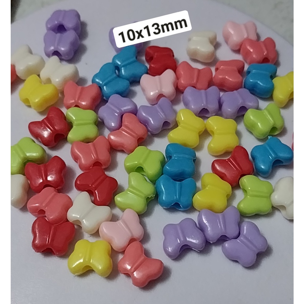 100-500gam hạt nhựa con bươm dùng trang trí vòng hạt, cột tóc,làm đồ chơi, trang trí thủ công handmade...