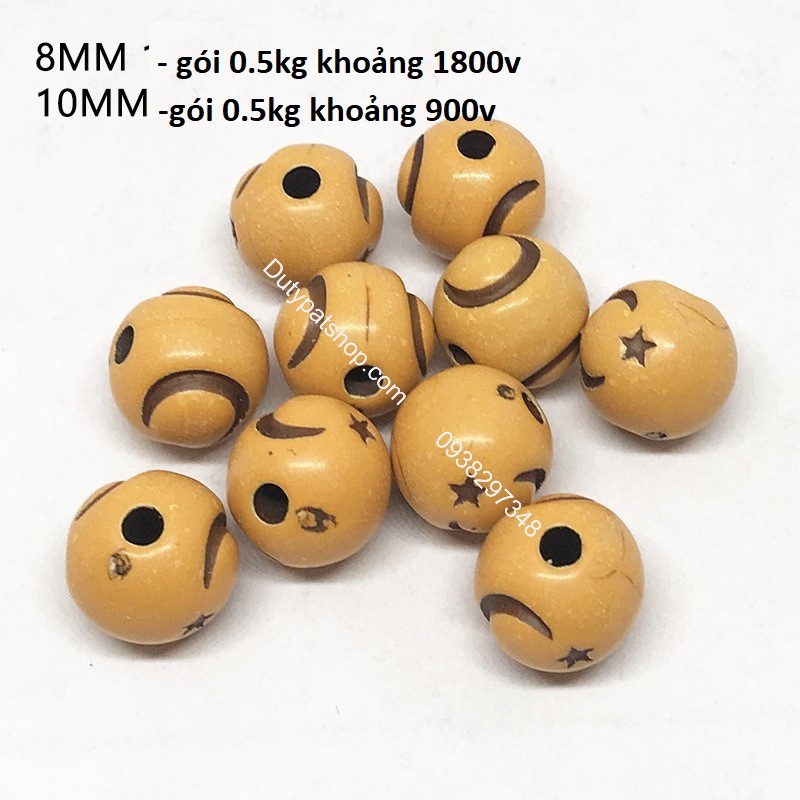 Bản sao của 50gam Hạt nhựa giả gỗ đủ kiểu để làm vòng tay, vòng cổ các loại