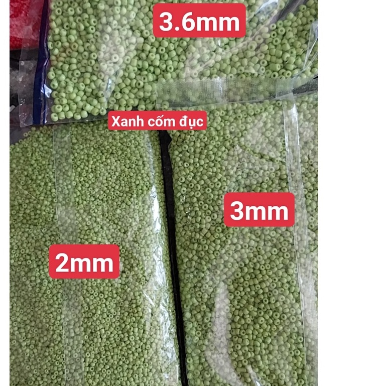 gói 450gam hạt cườm tiểu 2mm, cườm trung 3mm, cườm đai 3.6mm nhiều màu