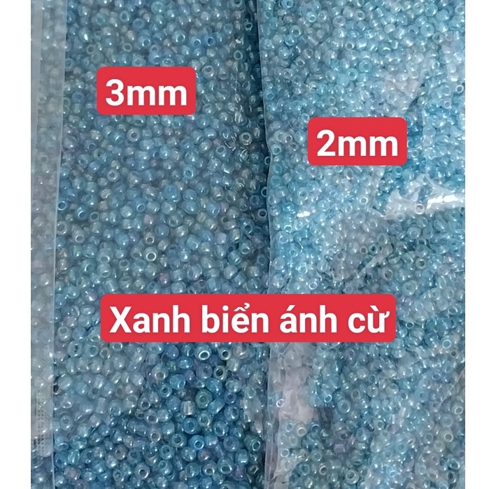 gói 450gam hạt cườm tiểu 2mm, cườm trung 3mm, cườm đai 3.6mm nhiều màu