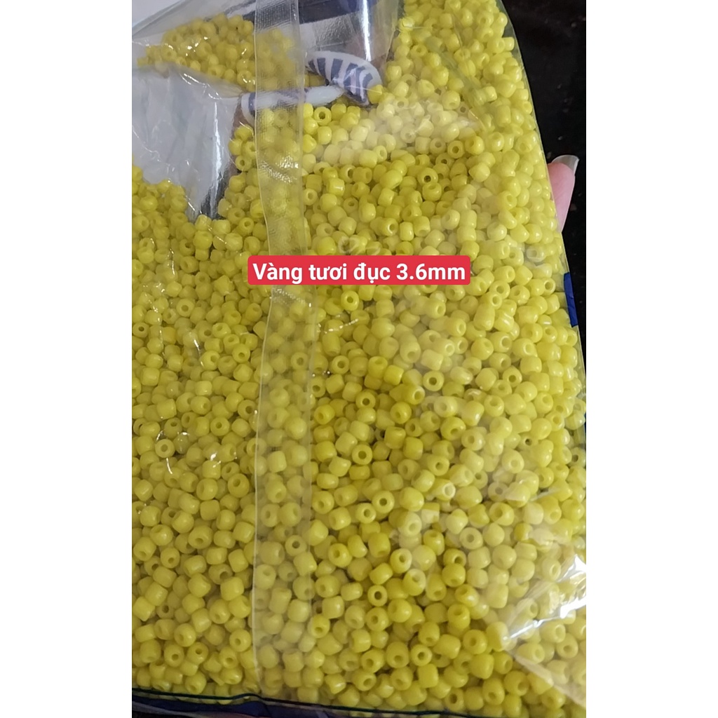 gói 450gam hạt cườm tiểu 2mm, cườm trung 3mm, cườm đai 3.6mm nhiều màu