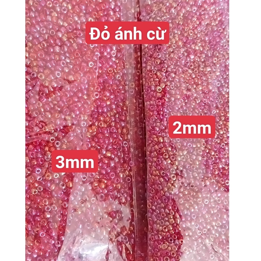 gói 450gam hạt cườm tiểu 2mm, cườm trung 3mm, cườm đai 3.6mm nhiều màu