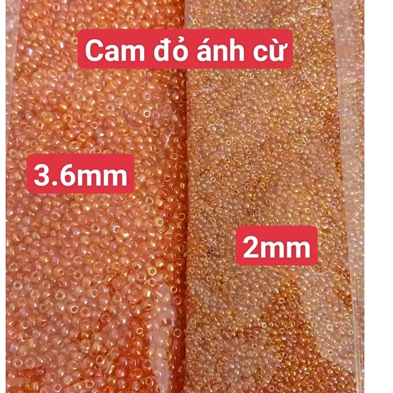 gói 450gam hạt cườm tiểu 2mm, cườm trung 3mm, cườm đai 3.6mm nhiều màu