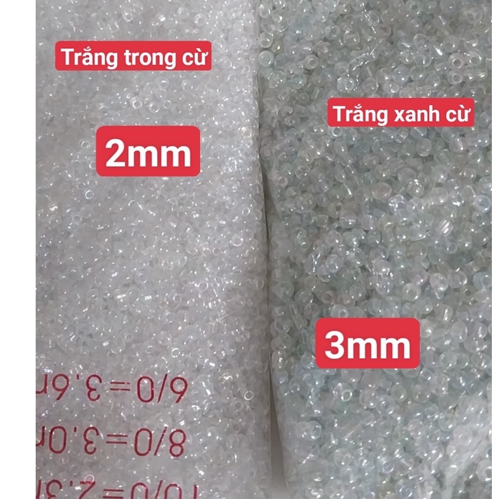 gói 450gam hạt cườm tiểu 2mm, cườm trung 3mm, cườm đai 3.6mm nhiều màu