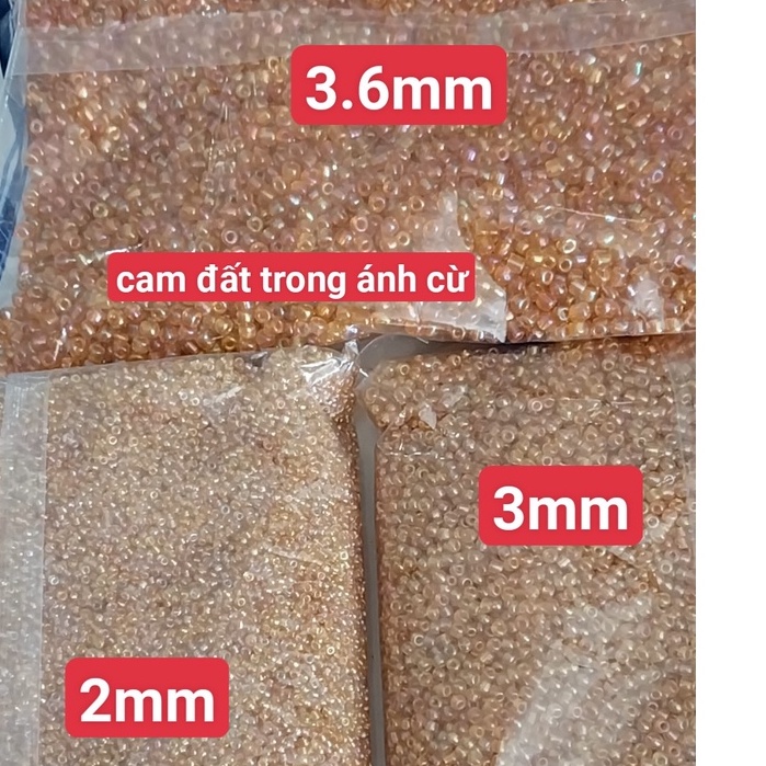 gói 450gam hạt cườm tiểu 2mm, cườm trung 3mm, cườm đai 3.6mm nhiều màu
