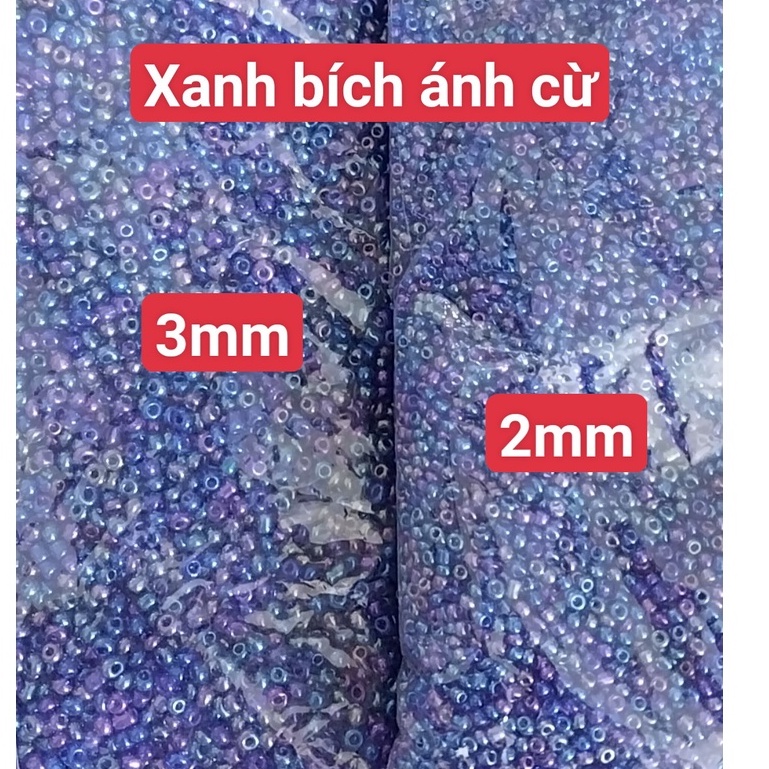 gói 450gam hạt cườm tiểu 2mm, cườm trung 3mm, cườm đai 3.6mm nhiều màu