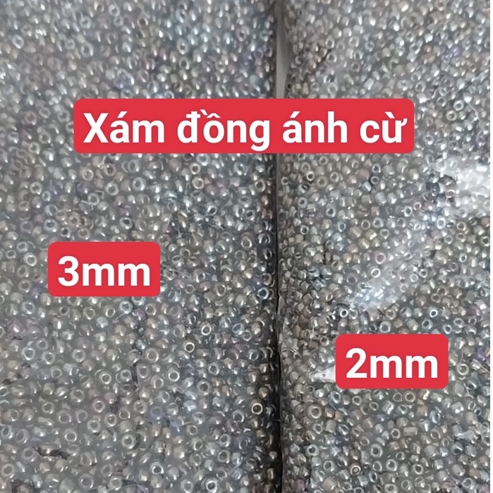 gói 450gam hạt cườm tiểu 2mm, cườm trung 3mm, cườm đai 3.6mm nhiều màu
