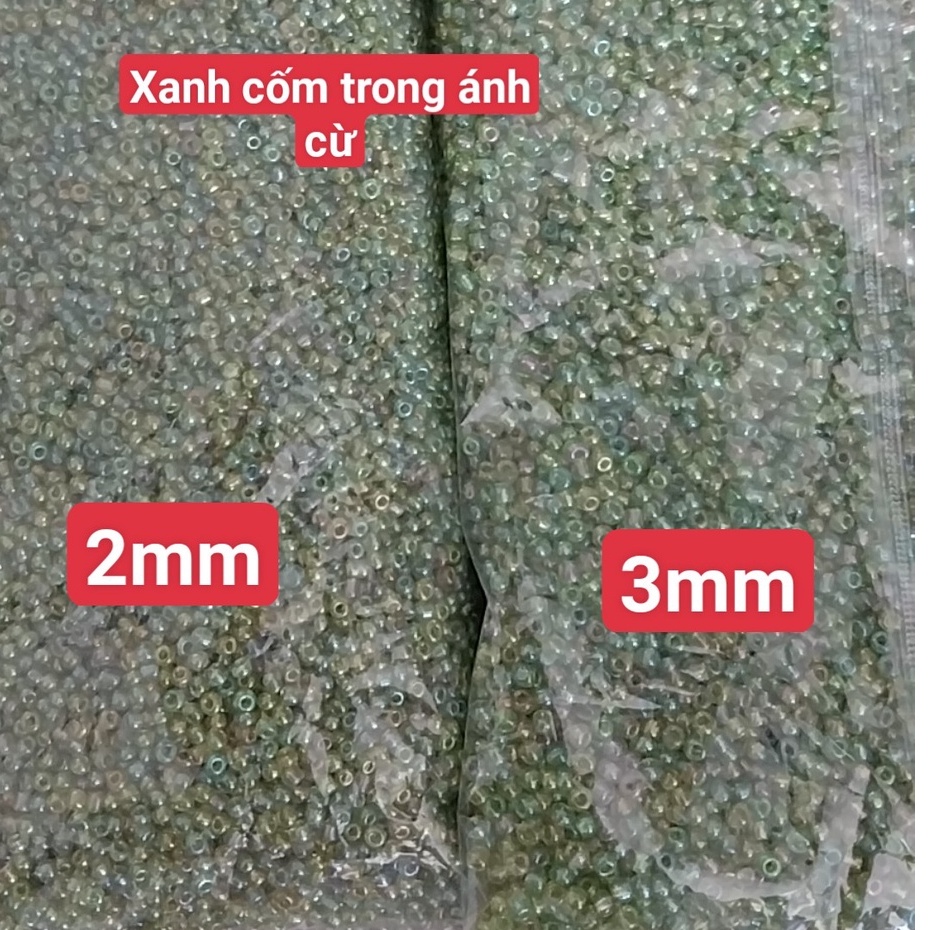 gói 450gam hạt cườm tiểu 2mm, cườm trung 3mm, cườm đai 3.6mm nhiều màu