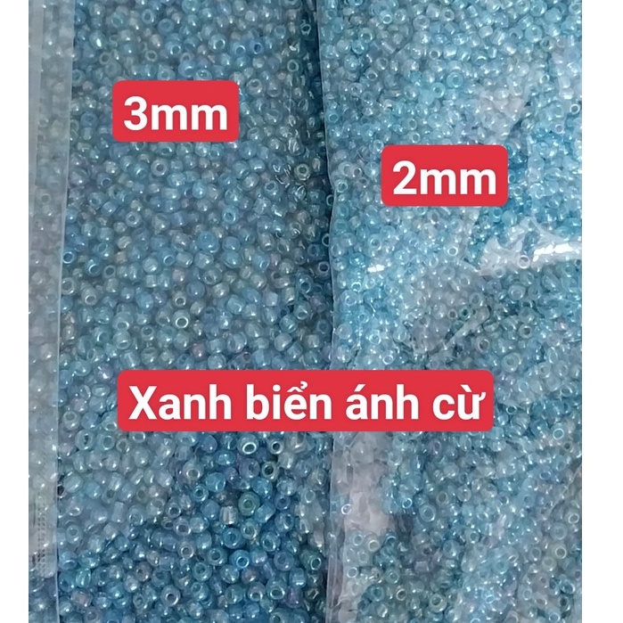 gói 450gam hạt cườm tiểu 2mm, cườm trung 3mm, cườm đai 3.6mm nhiều màu