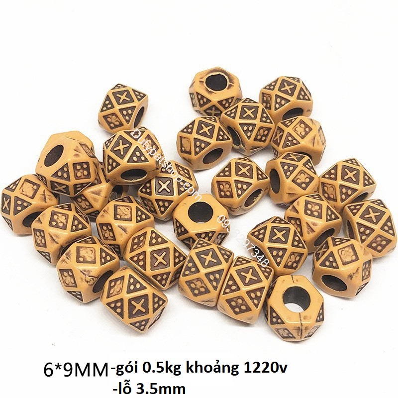 Bản sao của 50gam Hạt nhựa giả gỗ đủ kiểu để làm vòng tay, vòng cổ các loại