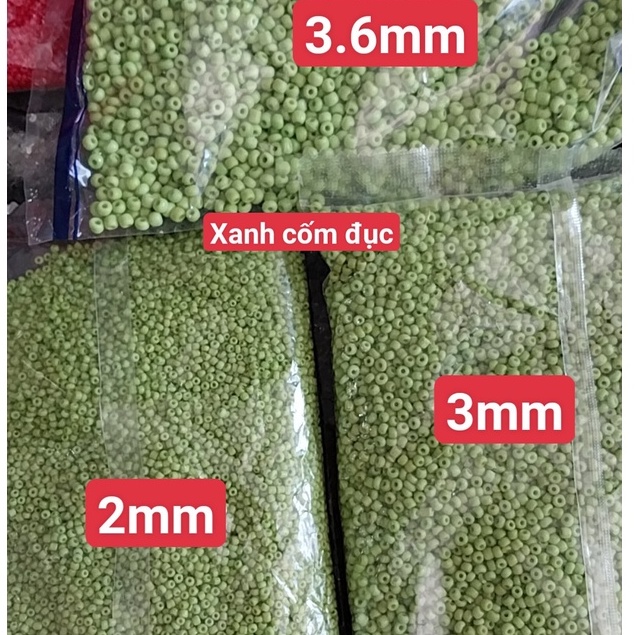 gói 450gam hạt cườm tiểu 2mm, cườm trung 3mm, cườm đai 3.6mm nhiều màu