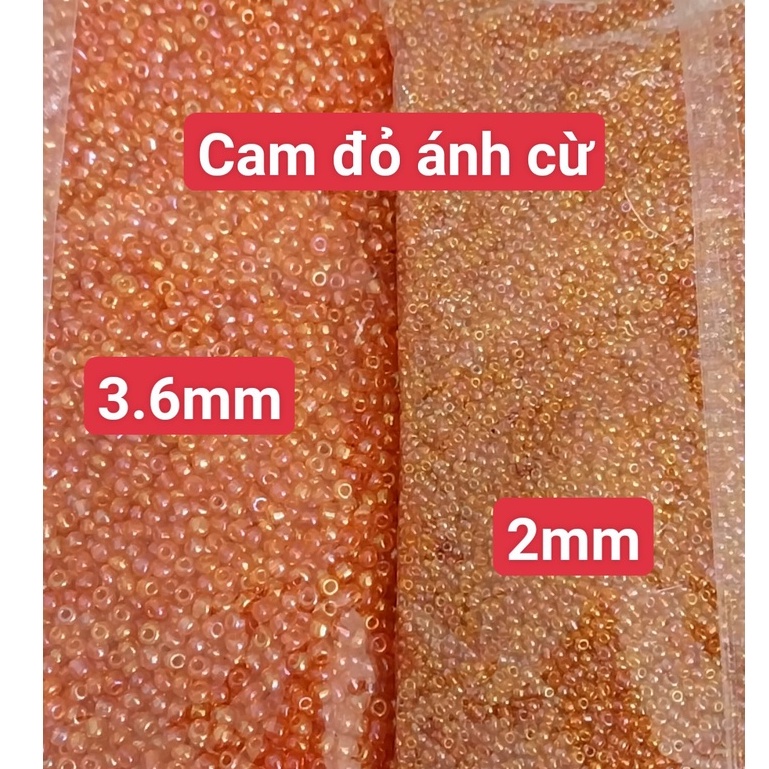 gói 450gam hạt cườm tiểu 2mm, cườm trung 3mm, cườm đai 3.6mm nhiều màu