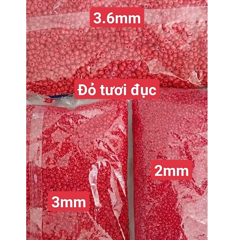 gói 450gam hạt cườm tiểu 2mm, cườm trung 3mm, cườm đai 3.6mm nhiều màu