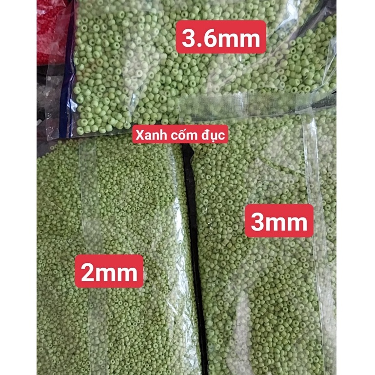gói 450gam hạt cườm tiểu 2mm, cườm trung 3mm, cườm đai 3.6mm nhiều màu